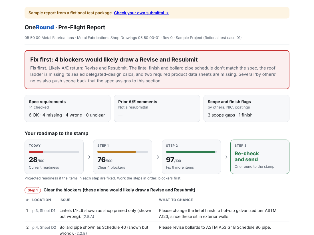 Sample OneRound report